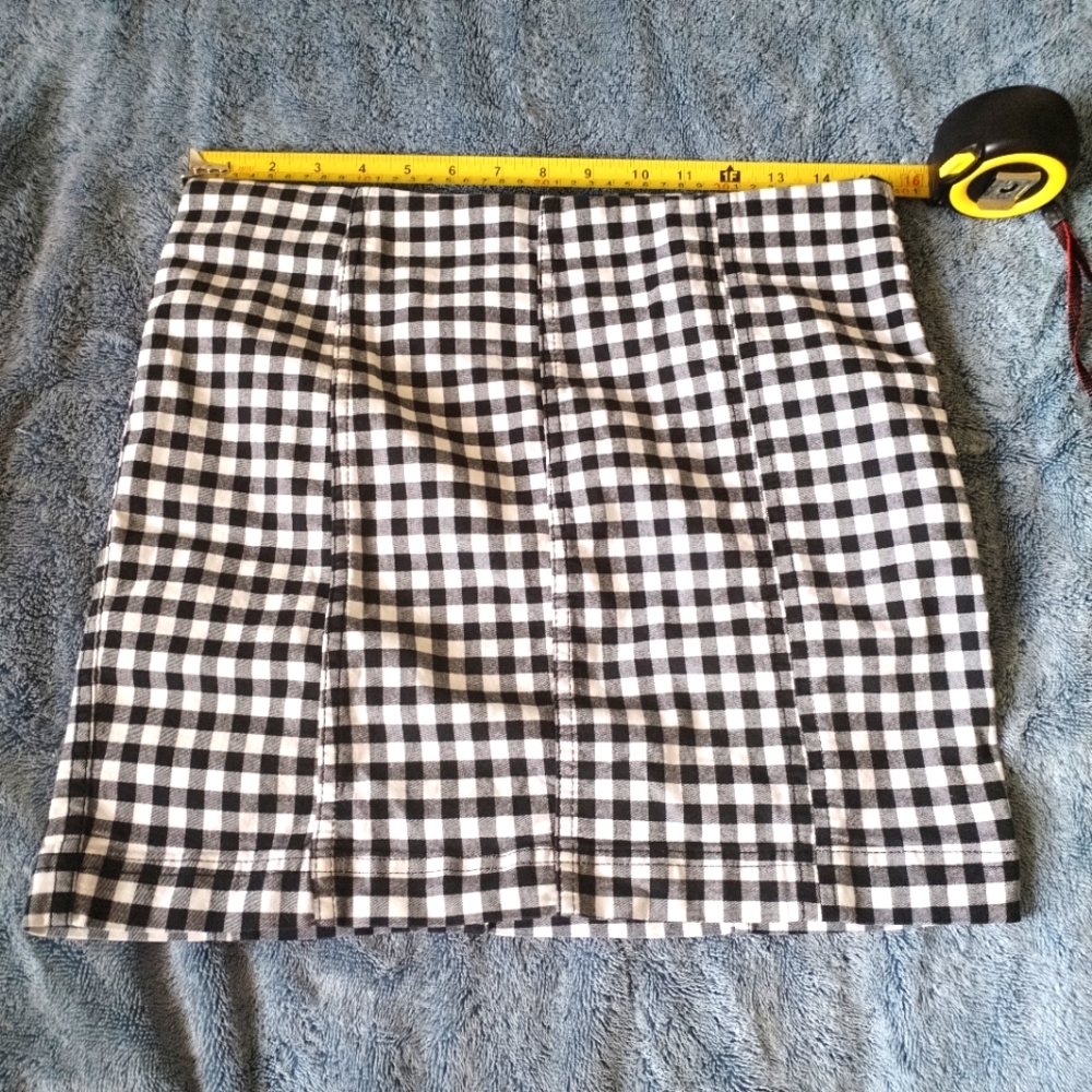 Free people Grunge Black and White Checkered Skirt
